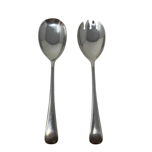 Cheltenham And Company Sheffield England Silver Plated Serving Spoon Fork Set - Picture 1 of 3